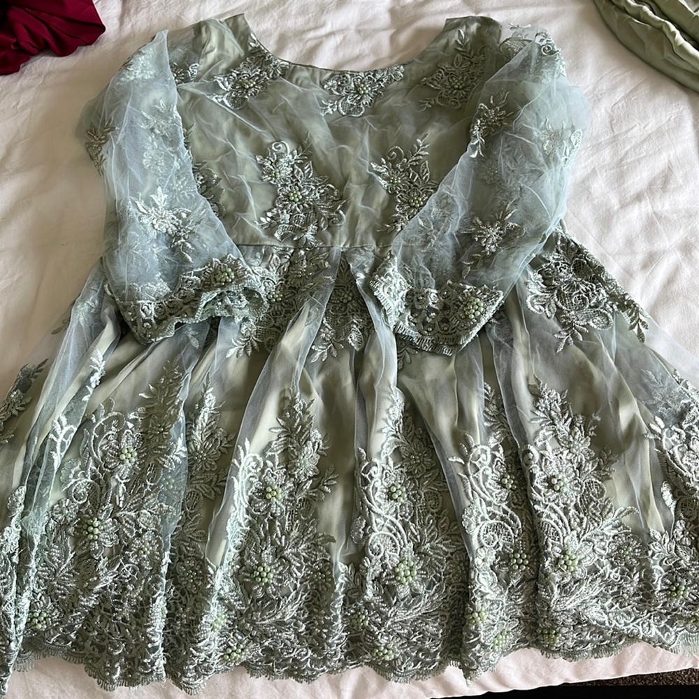 Pastel green Peplum Shalwar Kameez